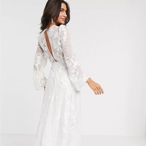 ASOS EDITION embroidered wedding dress blouson sleeve